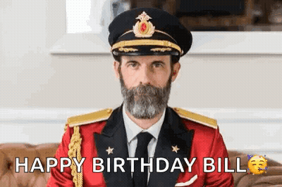 Man In Military Uniform Saying Happy Birthday Bill GIF