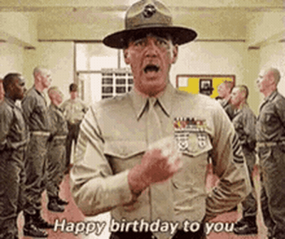 Man In Military Uniform Saying Happy Birthday GIF