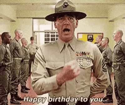Man In Military Uniform Saying Happy Birthday To You GIF
