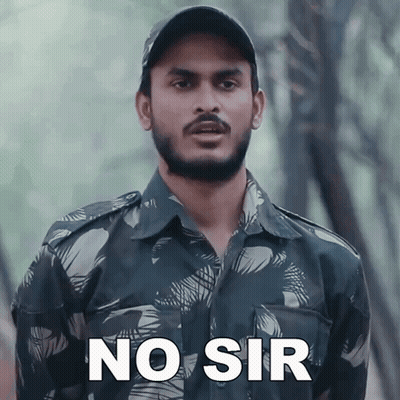 Man In Military Uniform Saying No Sir GIF