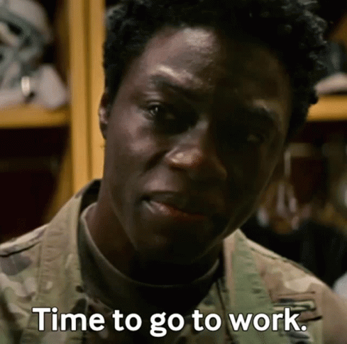 Man In Military Uniform Saying Time To Go To Work GIF
