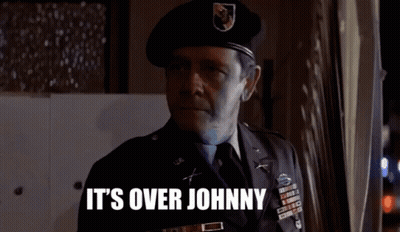Man In Military Uniform Says Its Over Johnny GIF