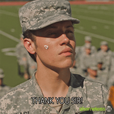 Man In Military Uniform Says Thank You Sir GIF