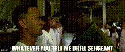 Man In Military Uniform Says Whatever You Tell Me Drill Sergeant GIF