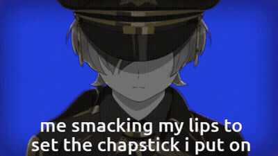 Man In Military Uniform Smacking Lips For Chapstick GIF