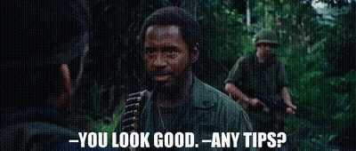 Man In Military Uniform Talking In Woods Says You Look Good Any Tips GIF