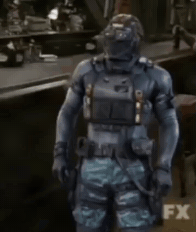 Man in Military Uniform Talking With Disgusting Above Him