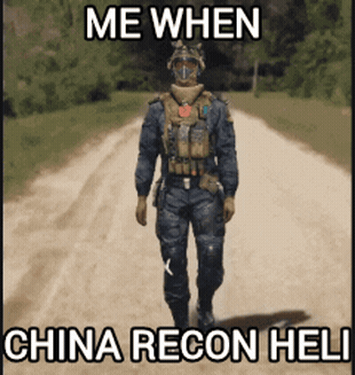 Man in Military Uniform Walking Dirt Road Me When China Recon Heli