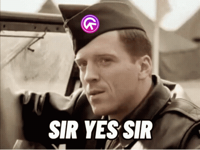Man In Military Uniform With Sir Yes Sir Hat GIF