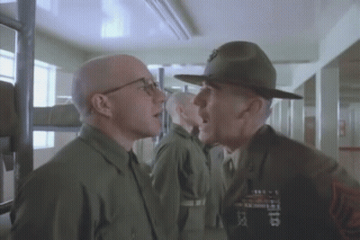 Man In Military Uniform With US Marines Patch GIF