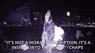 Man In Mirrored Suit Saying Theology Insight GIF