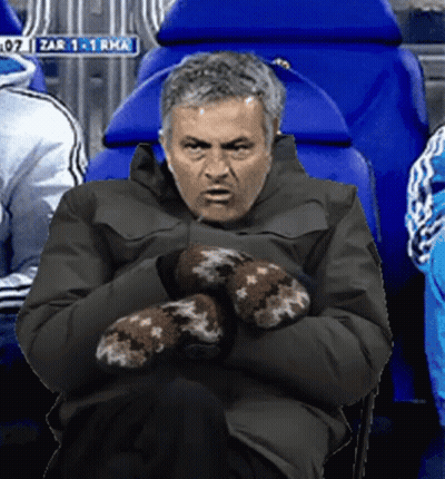 Man In Mittens At Stadium Scoreboard Zar 1-1 Rma GIF