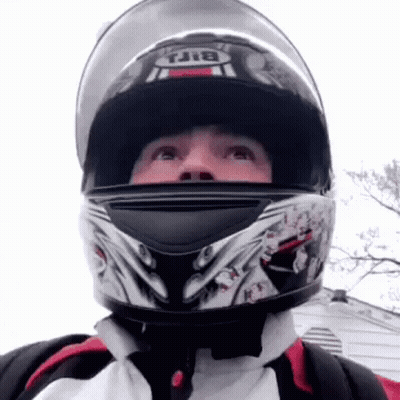 Man In Motorcycle Helmet Saying TJB GIF