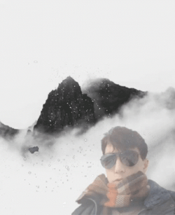 Man In Mountain Fog GIF