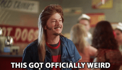 Man In Mullet Says This Got Officially Weird In Diner GIF