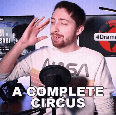 Man In NASA Shirt Says A Complete Circus GIF
