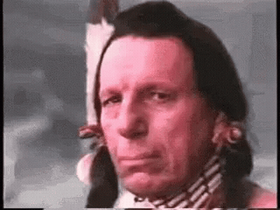 Man In Native American Headdress GIF