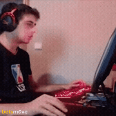 Man In NBA Shirt And Headphones Playing Video Game GIF
