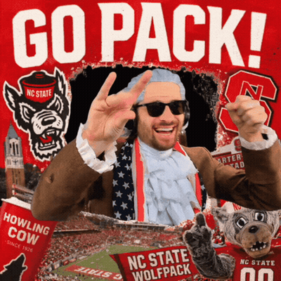 Man In NC State Wolfpack Costume GIF