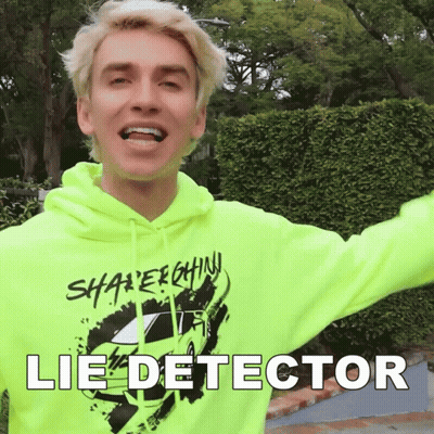 Man In Neon Green Hoodie Saying Lie Detector GIF