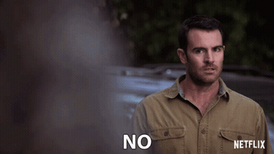 Man In Netflix Shirt Saying No GIF