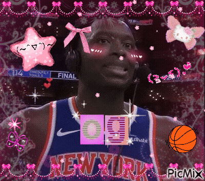 Man In New York Jersey Surrounded By Hearts GIF