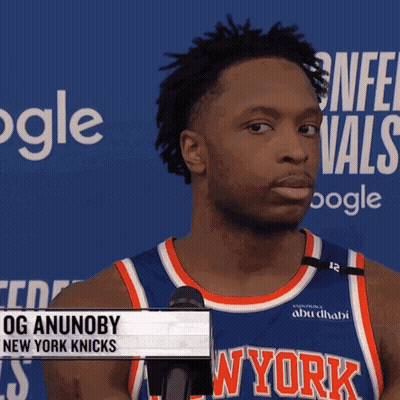 Man In New York Knicks Jersey GIF