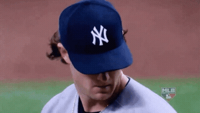 Man In New York Yankees Hat Looking Left GIF