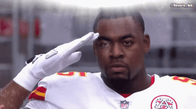 Man In NFL Jersey Saluting GIF