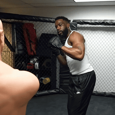 Man In Nike Pants Boxing In Ring GIF