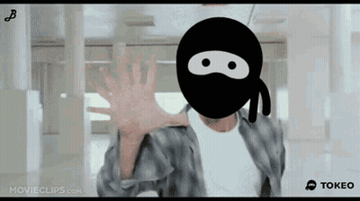 Man In Ninja Mask Waving GIF
