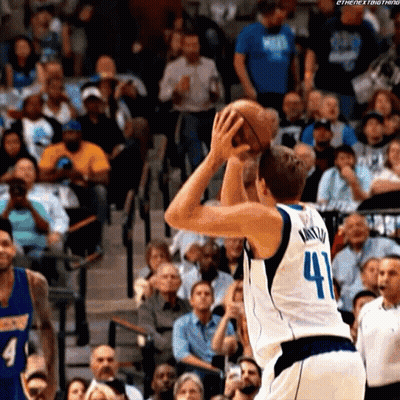 Man In Number 41 Jersey Shooting Basketball GIF