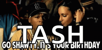 Man In NY Hat Next To Woman Saying Go Shawty It's Your Birthday GIF
