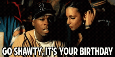 Man In NY Hat Says Go Shawty It's Your Birthday To Woman GIF