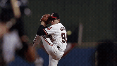 Man In NY Yankees Uniform About To Swing GIF