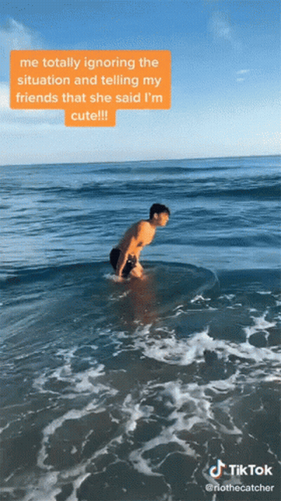 Man In Ocean Me Totally Ignoring GIF