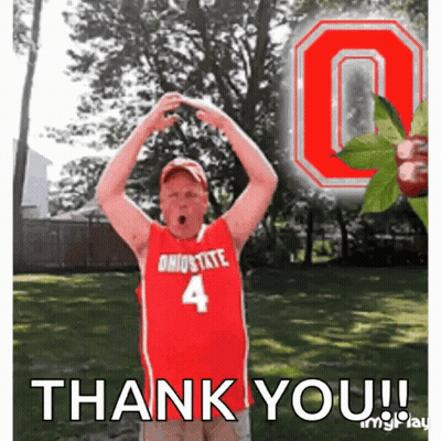 Man In Ohio State Jersey Making Heart With Hands GIF