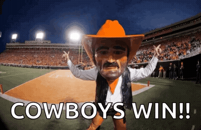 Man In Oklahoma State Jersey Covering Face GIF