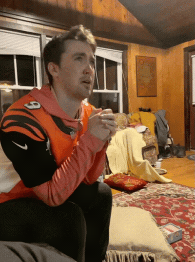 Man In Orange And Black Jersey Number 9 GIF