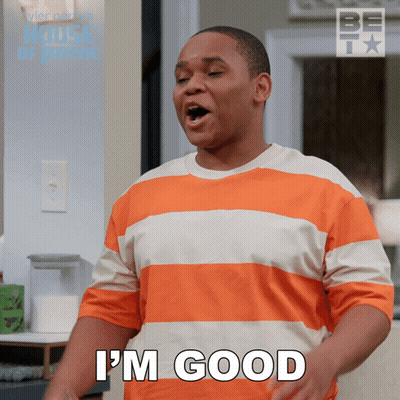 Man In Orange And White Striped Shirt Saying I'm Good GIF