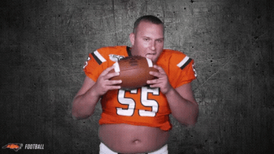 Man In Orange Football Jersey Number 55 GIF