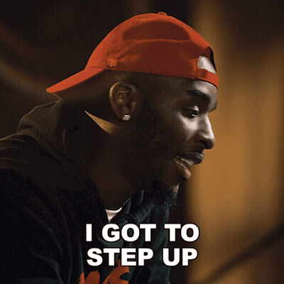 Man In Orange Hat Saying I Got To Step Up GIF