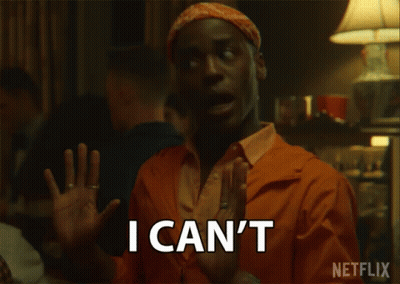 Man In Orange Jacket Says I'm Too Nervous On Netflix GIF