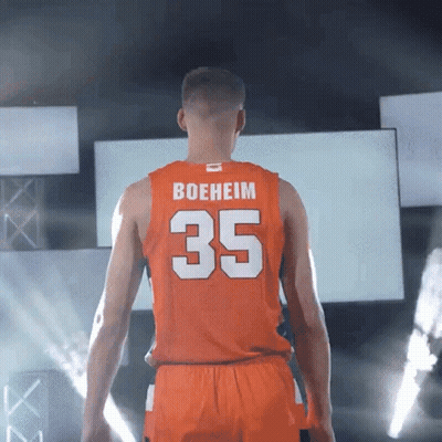 Man In Orange Jersey Number 35 GIF