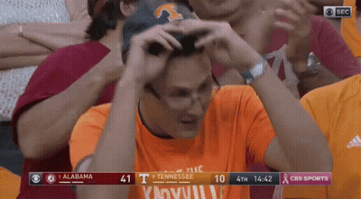 Man In Orange Kentucky Shirt GIF