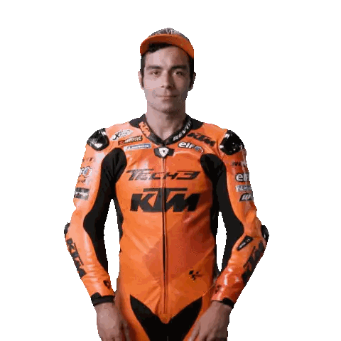 Man In Orange KTM Motorcycle Suit Sticker