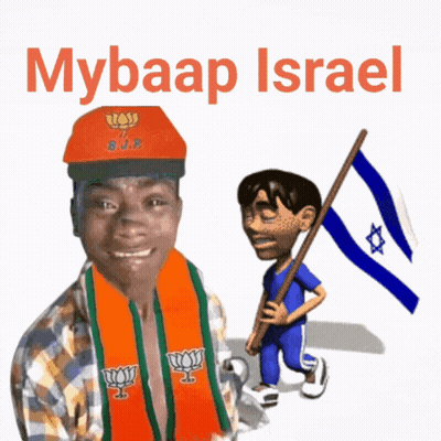 Man In Orange Scarf And Hat Saying Mybaap Israel GIF