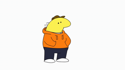Man In Orange Shirt And Black Pants GIF
