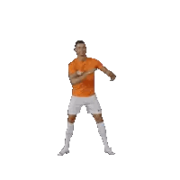 Man In Orange Shirt And Shorts Sticker