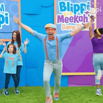Man In Orange Shirt Dancing Near Pool GIF